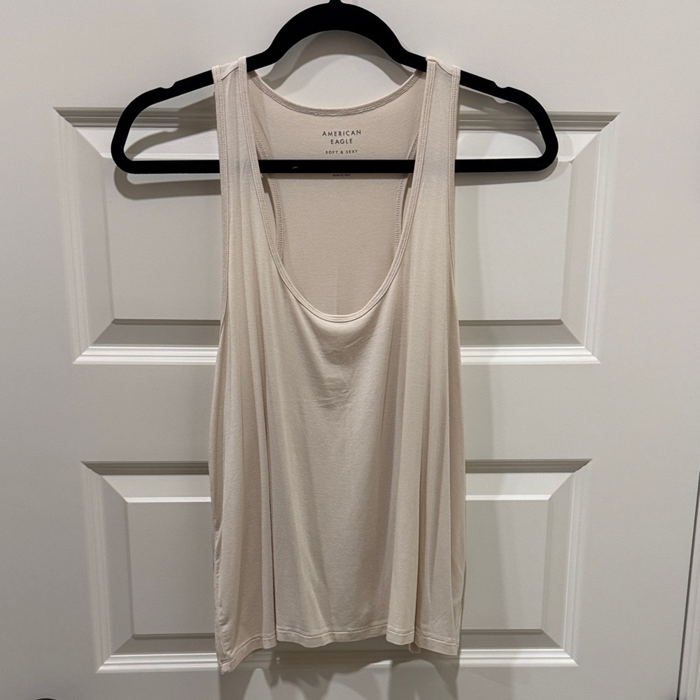 American Eagle Outfitters Light Beige Tank Top